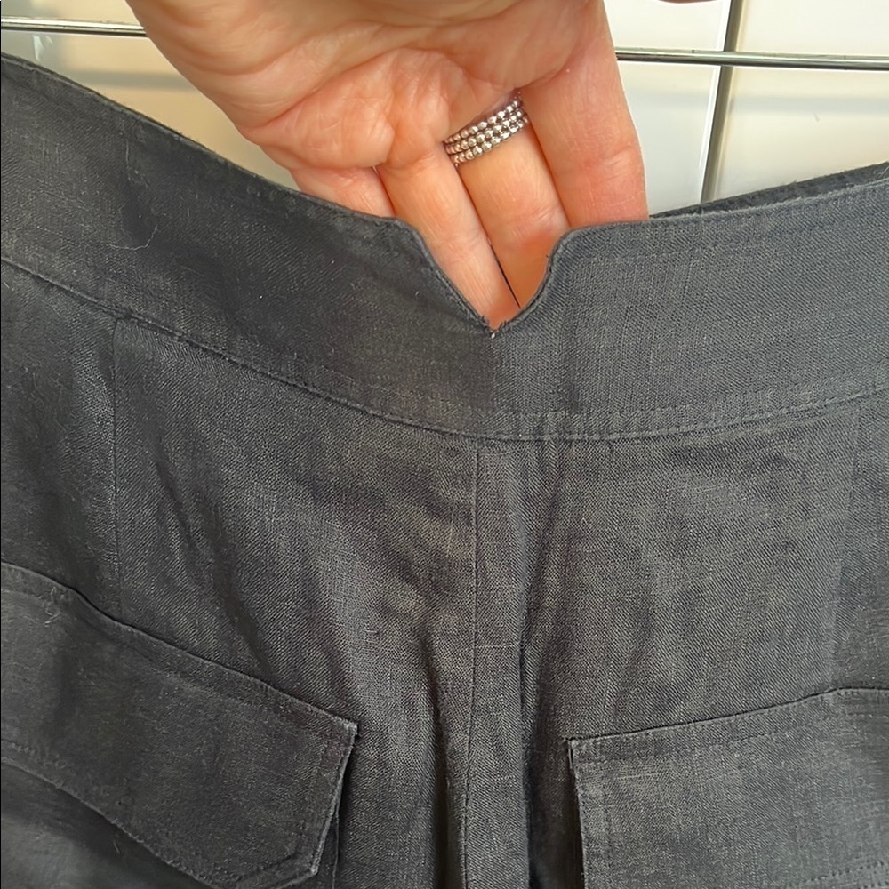EQUIPMENT Kalil Linen Cropped Culotte Pants Folded Hem, Size 6 - Picture 11 of 16
